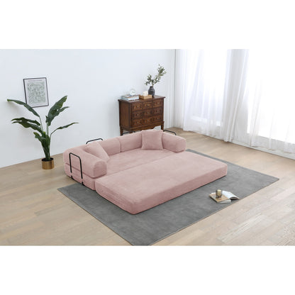 Twilight 2 - Piece Convertible Sleeper Sofa Bed, Corduroy Folding Mattress Couch with Fixed-Shape Framefor Cozy Living Spaces