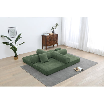 Twilight 2 - Piece Convertible Sleeper Sofa Bed, Corduroy Folding Mattress Couch with Fixed-Shape Framefor Cozy Living Spaces