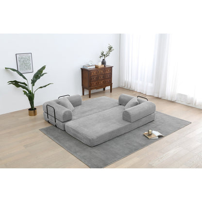 Twilight 2 - Piece Convertible Sleeper Sofa Bed, Corduroy Folding Mattress Couch with Fixed-Shape Framefor Cozy Living Spaces