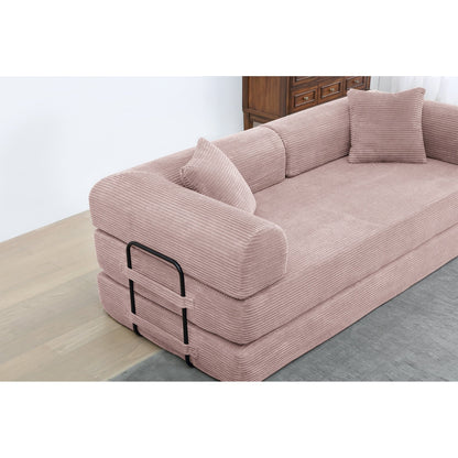 Twilight 2 - Piece Convertible Sleeper Sofa Bed, Corduroy Folding Mattress Couch with Fixed-Shape Framefor Cozy Living Spaces