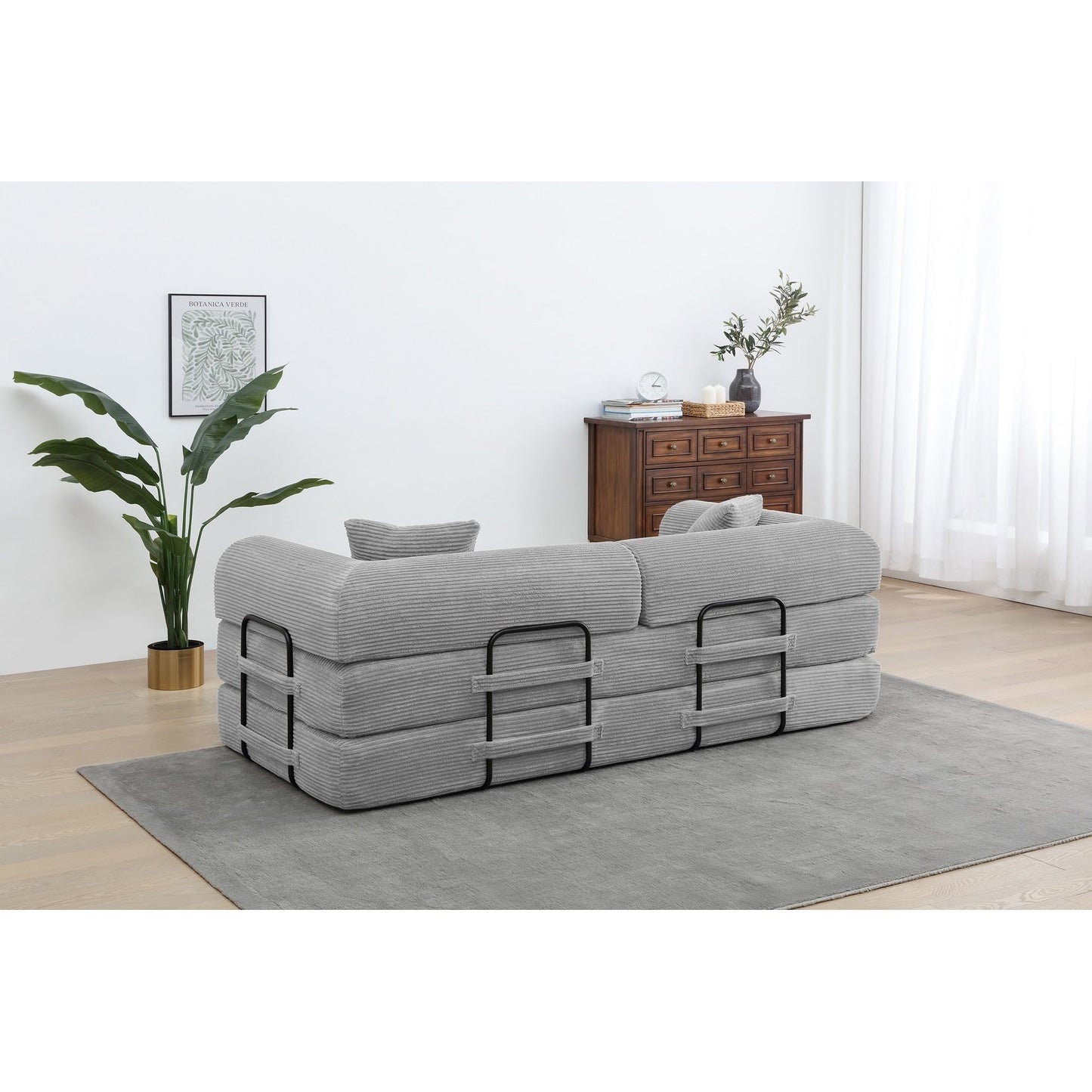 Twilight 2 - Piece Convertible Sleeper Sofa Bed, Corduroy Folding Mattress Couch with Fixed-Shape Framefor Cozy Living Spaces
