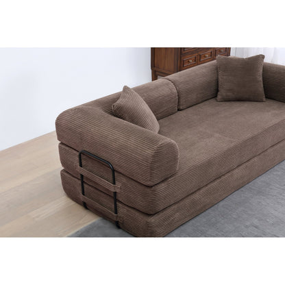 Twilight 2 - Piece Convertible Sleeper Sofa Bed, Corduroy Folding Mattress Couch with Fixed-Shape Framefor Cozy Living Spaces