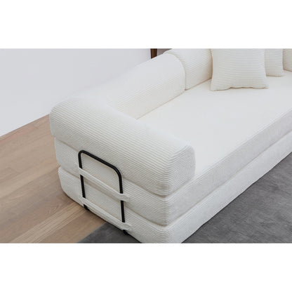 Twilight 2 - Piece Convertible Sleeper Sofa Bed, Corduroy Folding Mattress Couch with Fixed-Shape Framefor Cozy Living Spaces