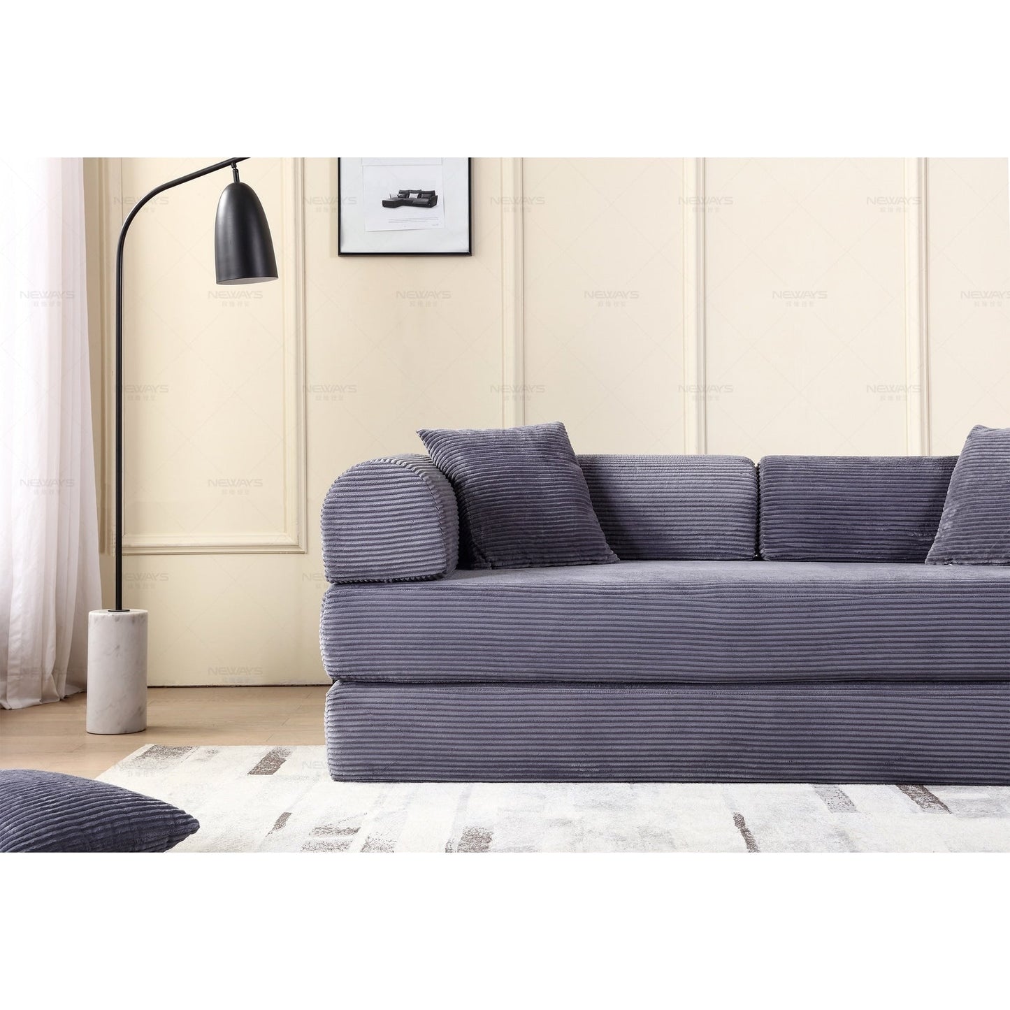Twilight 2 - Piece Convertible Sleeper Sofa Bed, Corduroy Folding Mattress Couch with Fixed-Shape Framefor Cozy Living Spaces