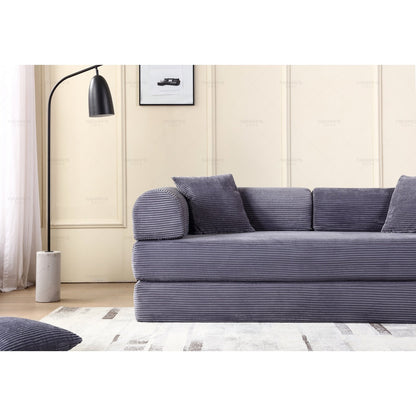 Twilight 2 - Piece Convertible Sleeper Sofa Bed, Corduroy Folding Mattress Couch with Fixed-Shape Framefor Cozy Living Spaces