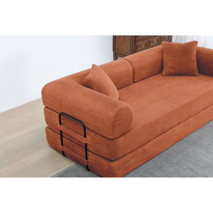 Twilight 2 - Piece Convertible Sleeper Sofa Bed, Corduroy Folding Mattress Couch with Fixed-Shape Framefor Cozy Living Spaces