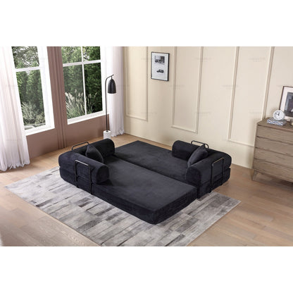 Twilight 2 - Piece Convertible Sleeper Sofa Bed, Corduroy Folding Mattress Couch with Fixed-Shape Framefor Cozy Living Spaces