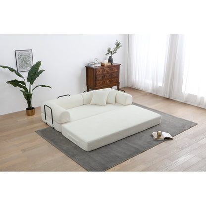 Twilight 2 - Piece Convertible Sleeper Sofa Bed, Corduroy Folding Mattress Couch with Fixed-Shape Framefor Cozy Living Spaces