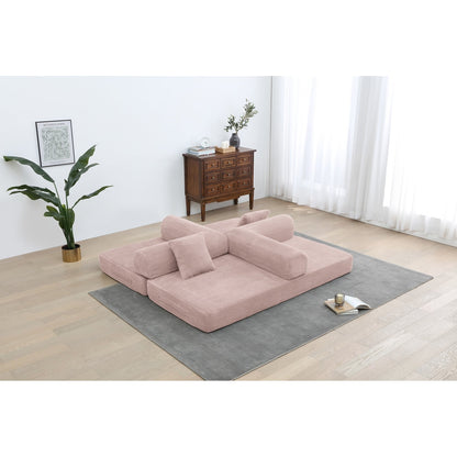 Twilight 2 - Piece Convertible Sleeper Sofa Bed, Corduroy Folding Mattress Couch with Fixed-Shape Framefor Cozy Living Spaces