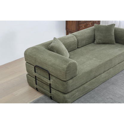 Twilight 2 - Piece Convertible Sleeper Sofa Bed, Corduroy Folding Mattress Couch with Fixed-Shape Framefor Cozy Living Spaces