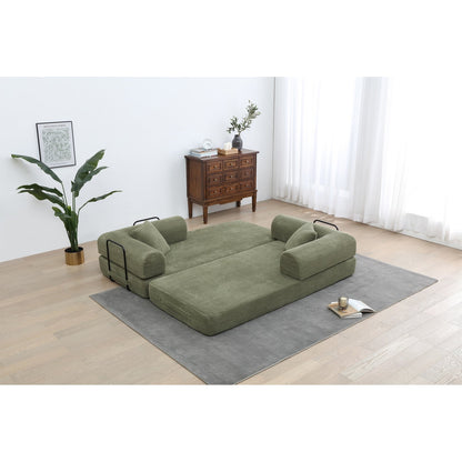 Twilight 2 - Piece Convertible Sleeper Sofa Bed, Corduroy Folding Mattress Couch with Fixed-Shape Framefor Cozy Living Spaces