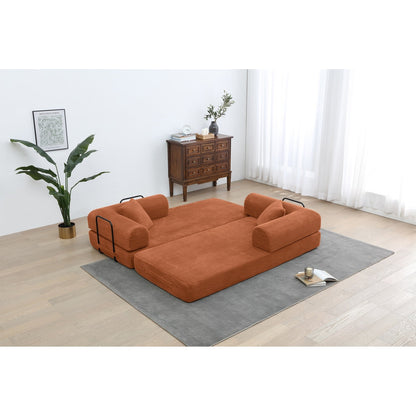 Twilight 2 - Piece Convertible Sleeper Sofa Bed, Corduroy Folding Mattress Couch with Fixed-Shape Framefor Cozy Living Spaces