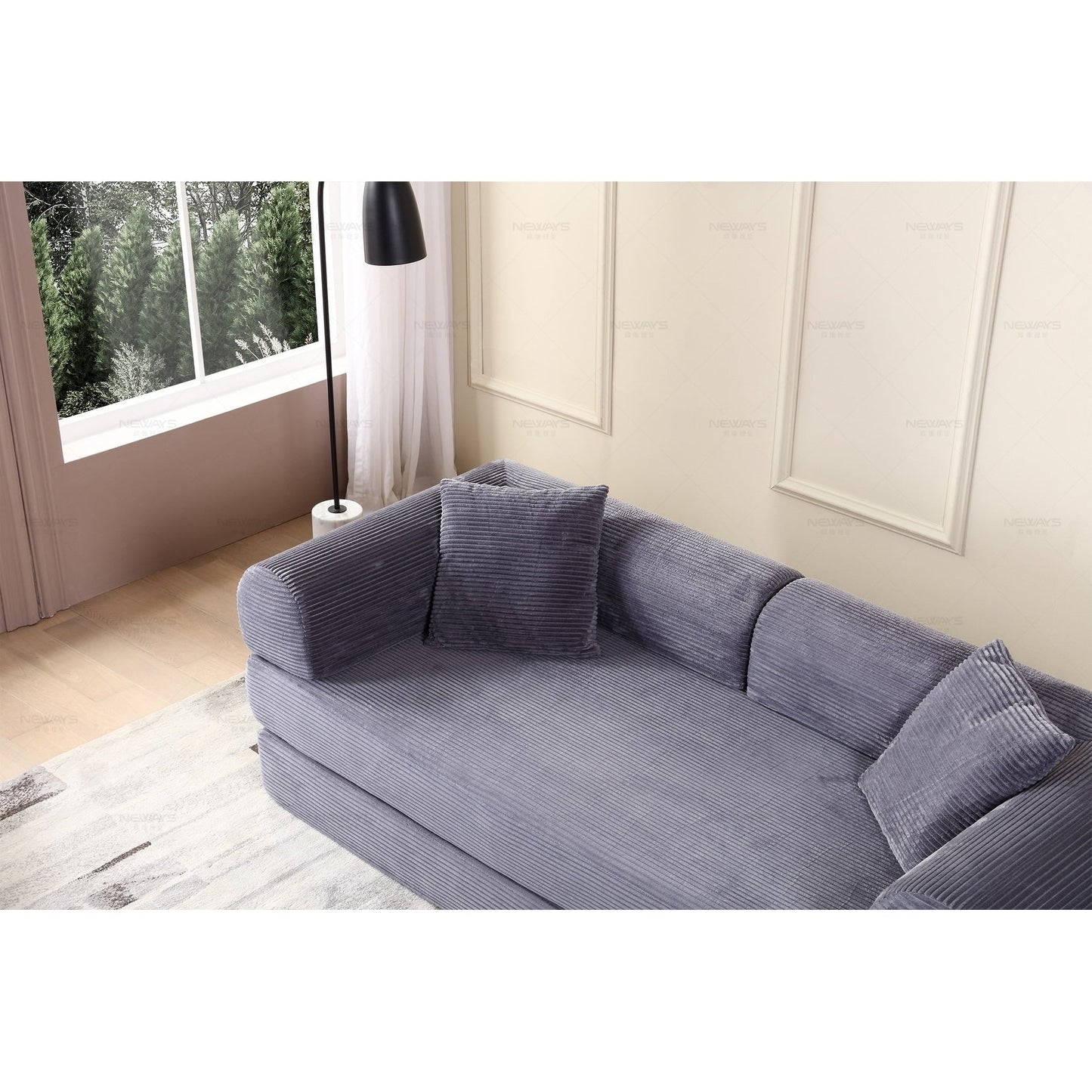 Twilight 2 - Piece Convertible Sleeper Sofa Bed, Corduroy Folding Mattress Couch with Fixed-Shape Framefor Cozy Living Spaces