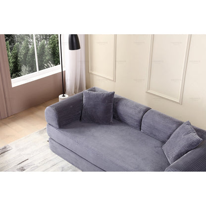 Twilight 2 - Piece Convertible Sleeper Sofa Bed, Corduroy Folding Mattress Couch with Fixed-Shape Framefor Cozy Living Spaces