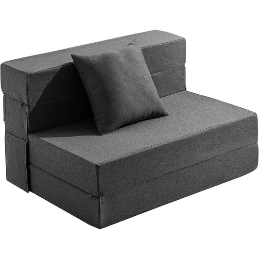 Twin Size 4-in-1 Folding Sofa Bed - Convertible Sleeper Chair with Memory Foam & Washable Cover for Small Spaces