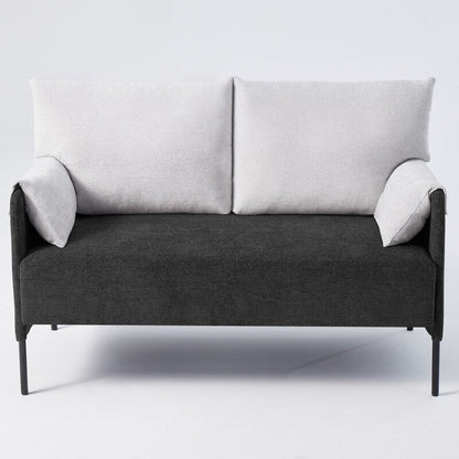 Two-Tone Loveseat Sofa with Wrapped Armrests