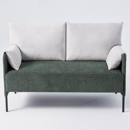 Two-Tone Loveseat Sofa with Wrapped Armrests