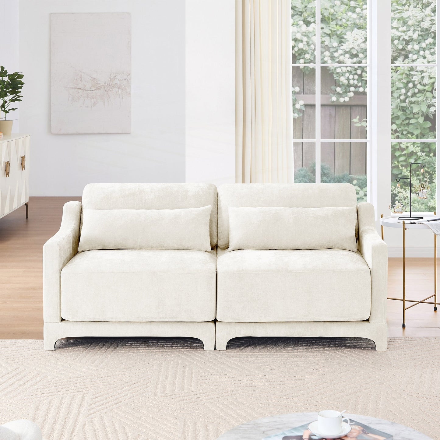 Two seater Chenille Fabric sofa