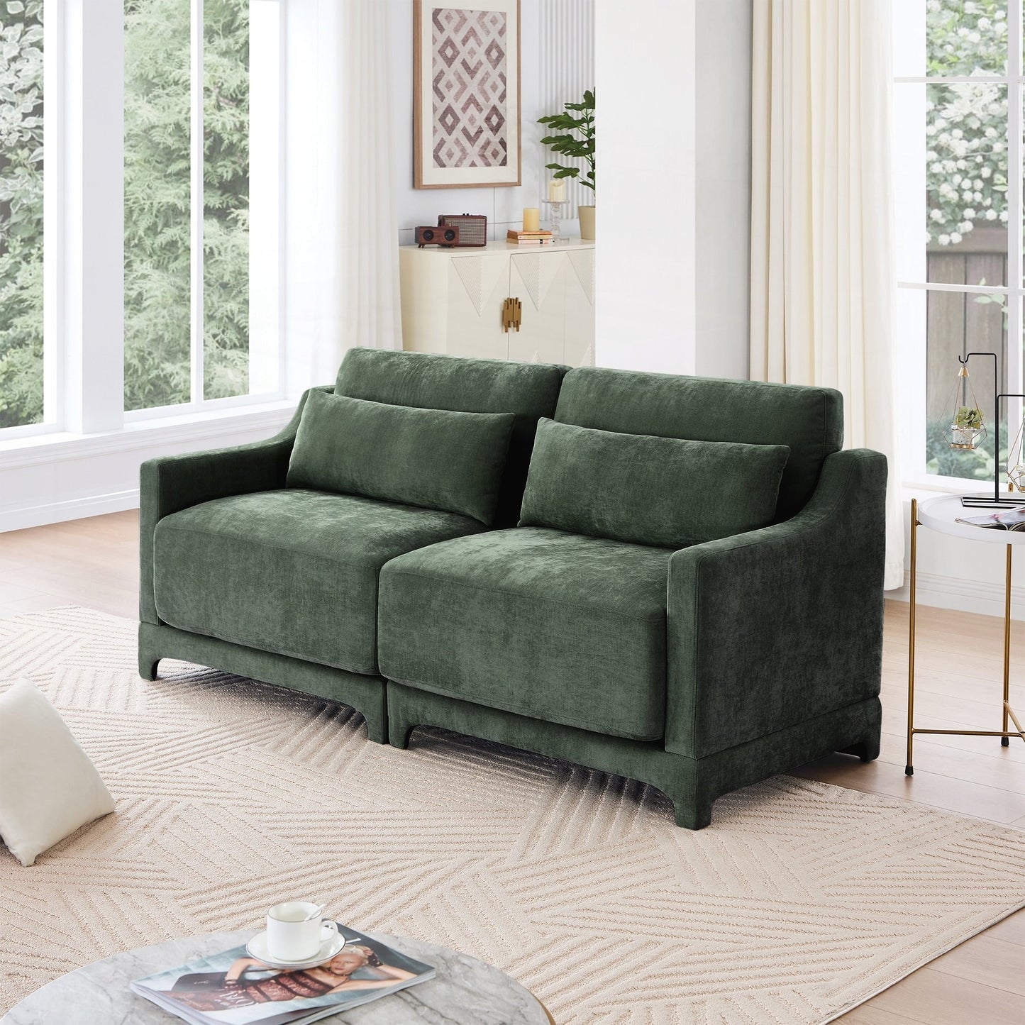 Two seater Chenille Fabric sofa