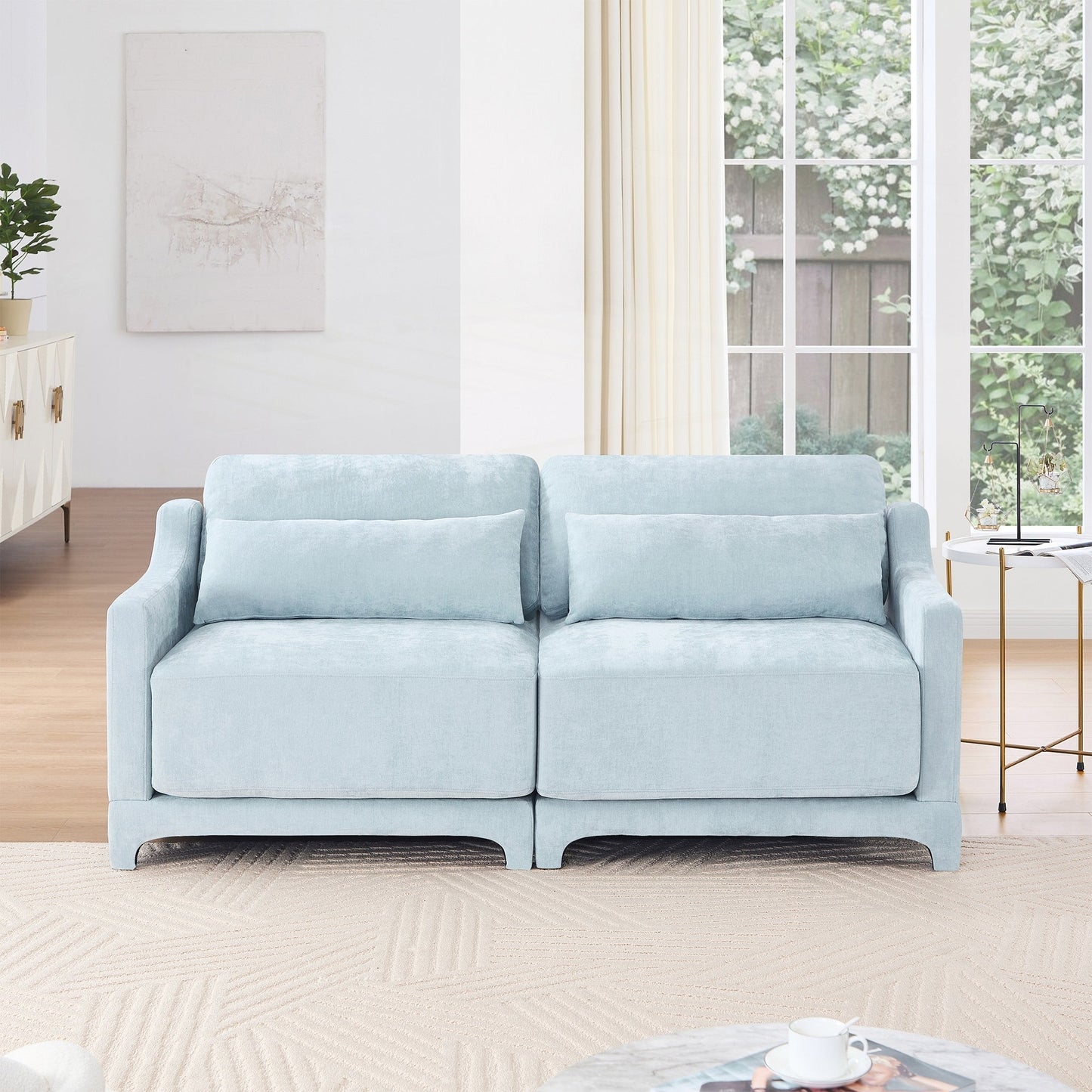Two seater Chenille Fabric sofa