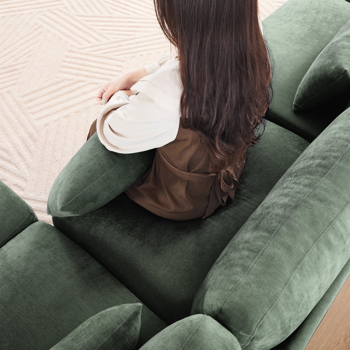 Two seater Chenille Fabric sofa