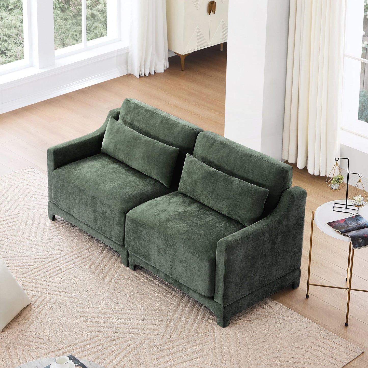 Two seater Chenille Fabric sofa