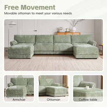 U-Shape with Extra-Wide Seat Cushion