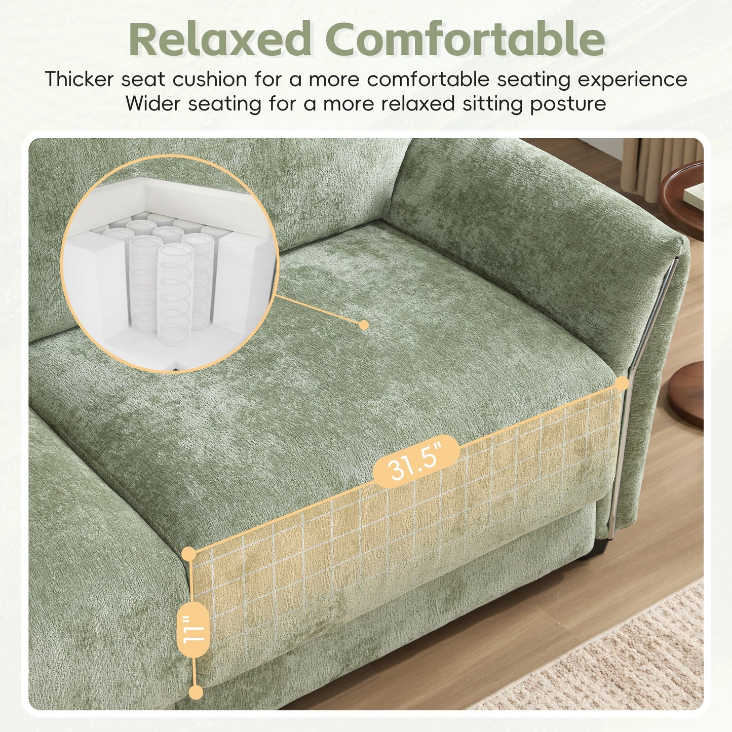 U-Shape with Extra-Wide Seat Cushion