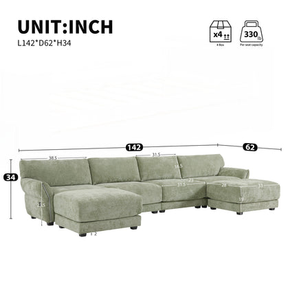 U-Shape with Extra-Wide Seat Cushion