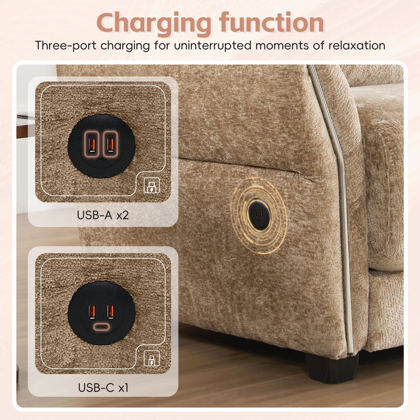 U-Shape with Extra-Wide Seat Cushion