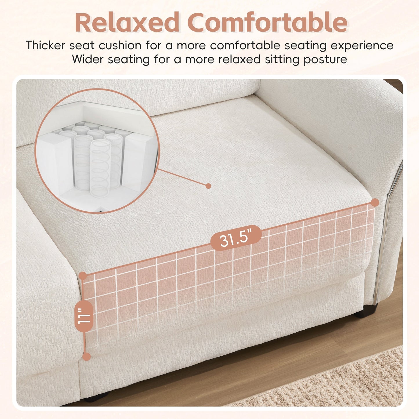 U-Shape with Extra-Wide Seat Cushion
