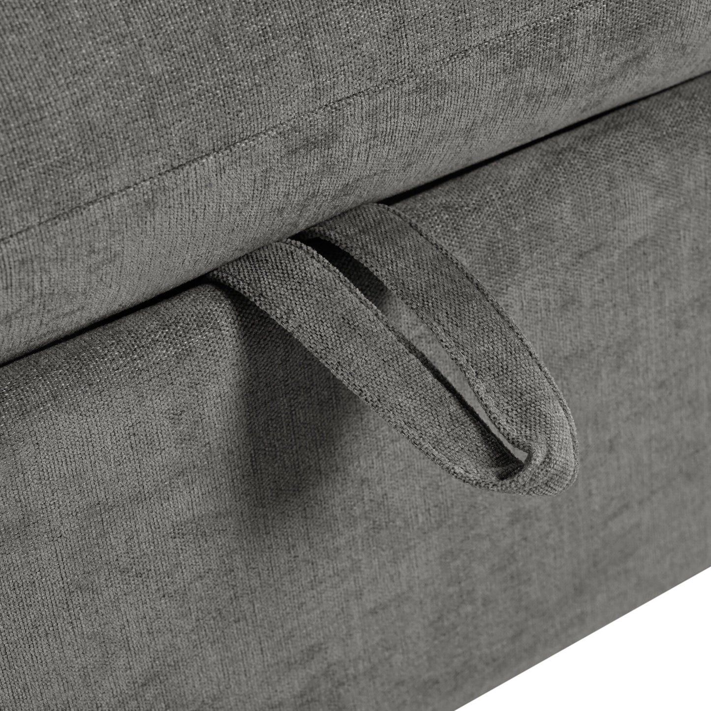 U-Shaped Linen Upholstered 6-Seat Sectional Sofa with 2 Movable Storage Ottomans for Living Room Home Theaters