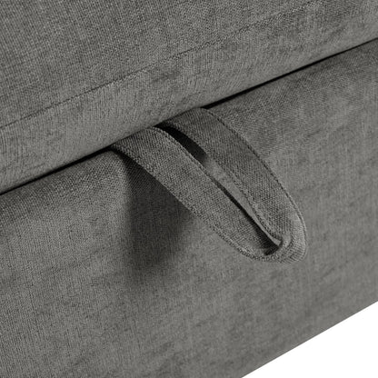 U-Shaped Linen Upholstered 6-Seat Sectional Sofa with 2 Movable Storage Ottomans for Living Room Home Theaters