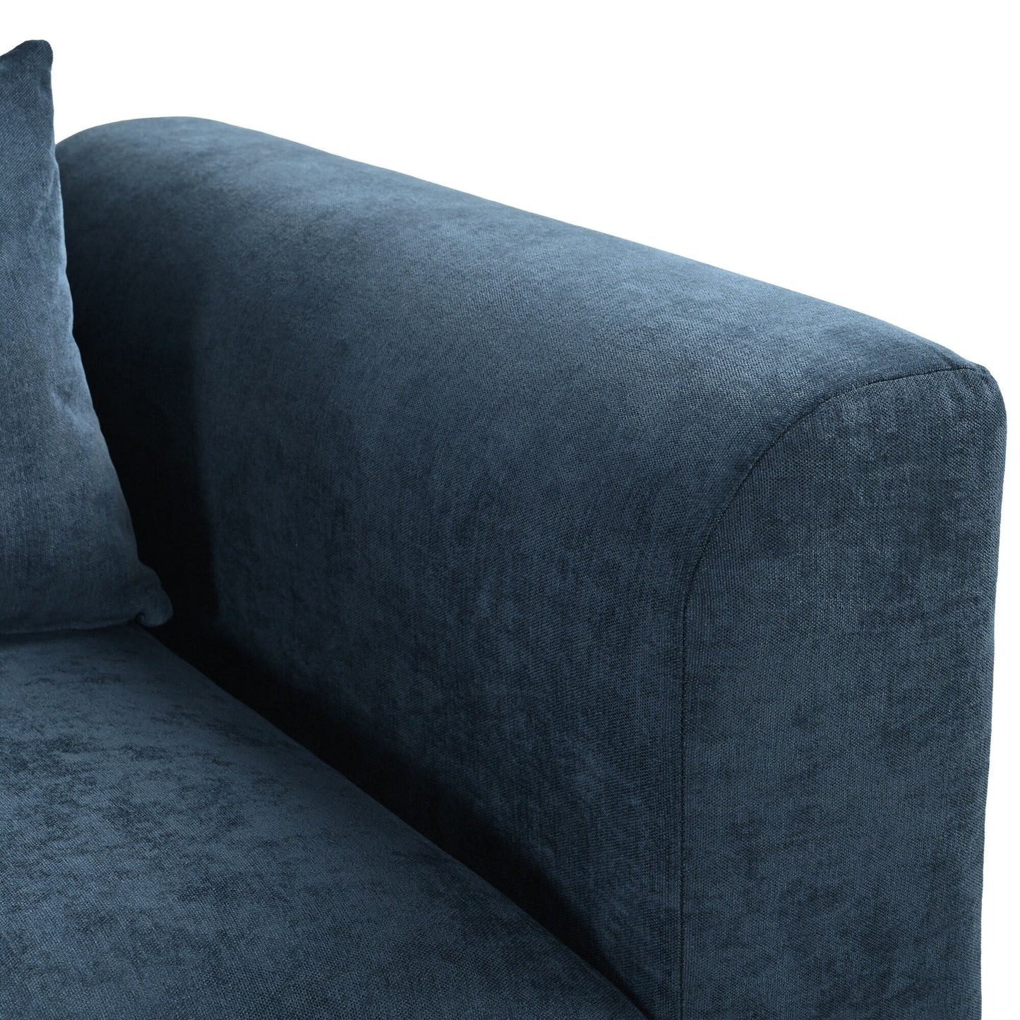 U-Shaped Linen Upholstered 6-Seat Sectional Sofa with 2 Movable Storage Ottomans for Living Room Home Theaters