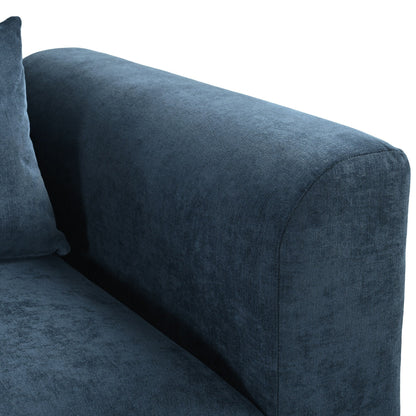 U-Shaped Linen Upholstered 6-Seat Sectional Sofa with 2 Movable Storage Ottomans for Living Room Home Theaters