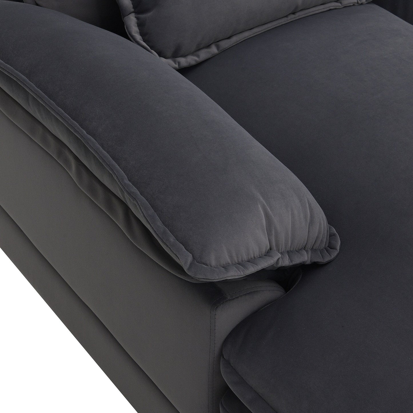U-Shaped Sectional Sofa With Waist Pillows,6-Seat Upholstered Symmetrical Sofa,Sleeper Sofa Couch With Chaise Lounge