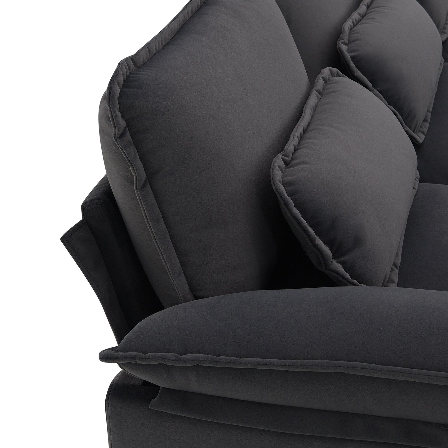 U-Shaped Sectional Sofa With Waist Pillows,6-Seat Upholstered Symmetrical Sofa,Sleeper Sofa Couch With Chaise Lounge