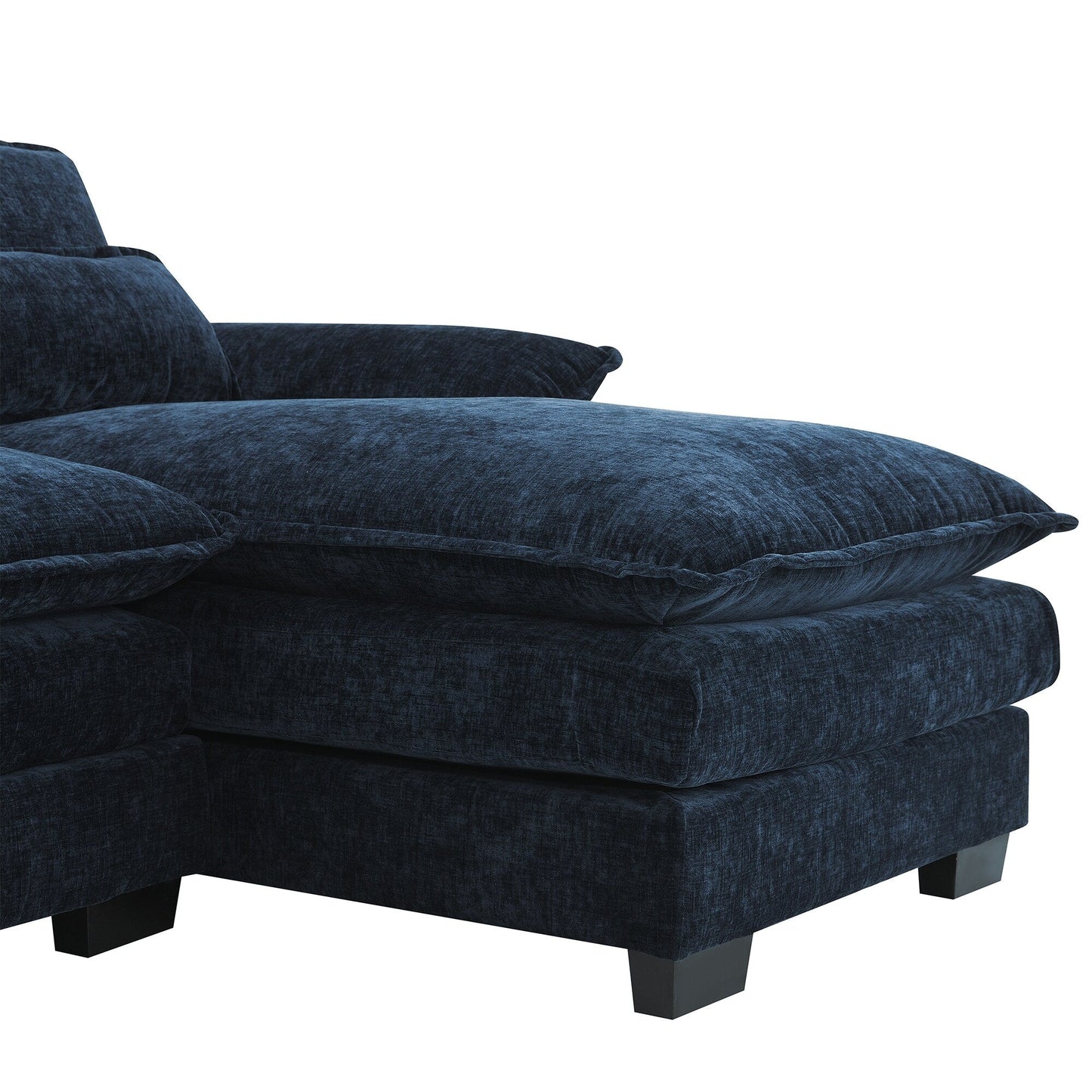 U-Shaped Sectional Sofa With Waist Pillows,6-Seat Upholstered Symmetrical Sofa,Sleeper Sofa Couch With Chaise Lounge
