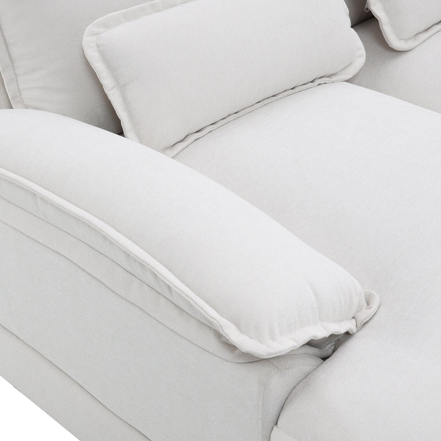 U-Shaped Sectional Sofa With Waist Pillows,6-Seat Upholstered Symmetrical Sofa,Sleeper Sofa Couch With Chaise Lounge