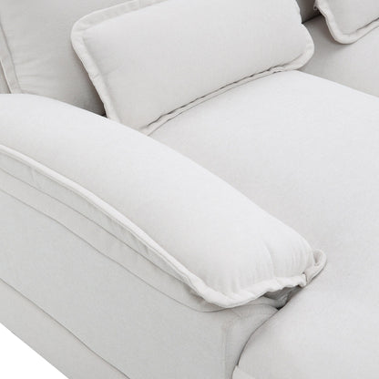 U-Shaped Sectional Sofa With Waist Pillows,6-Seat Upholstered Symmetrical Sofa,Sleeper Sofa Couch With Chaise Lounge