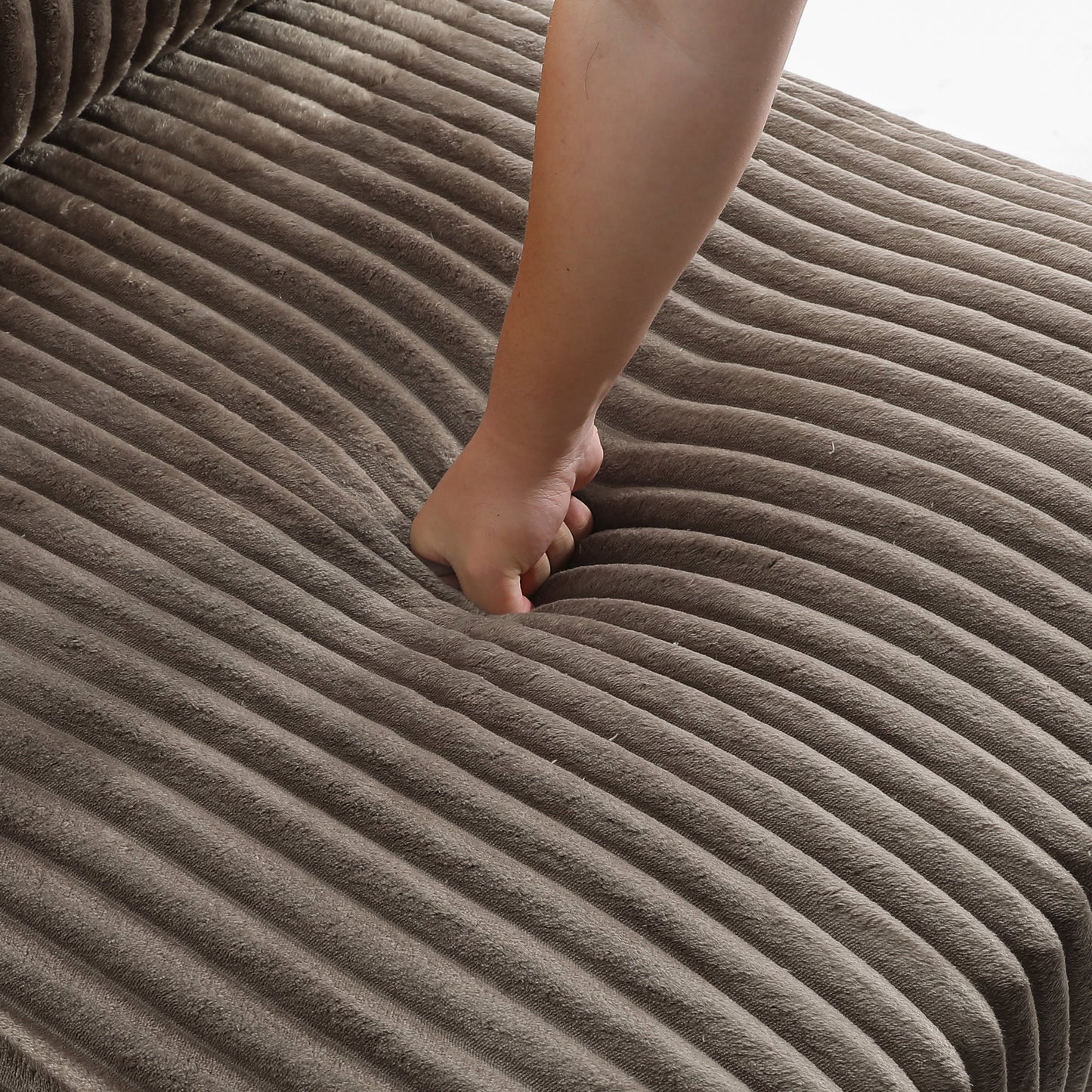 UIXE Upholstered Plush Velvet L Shaped Couch Modular Sofa