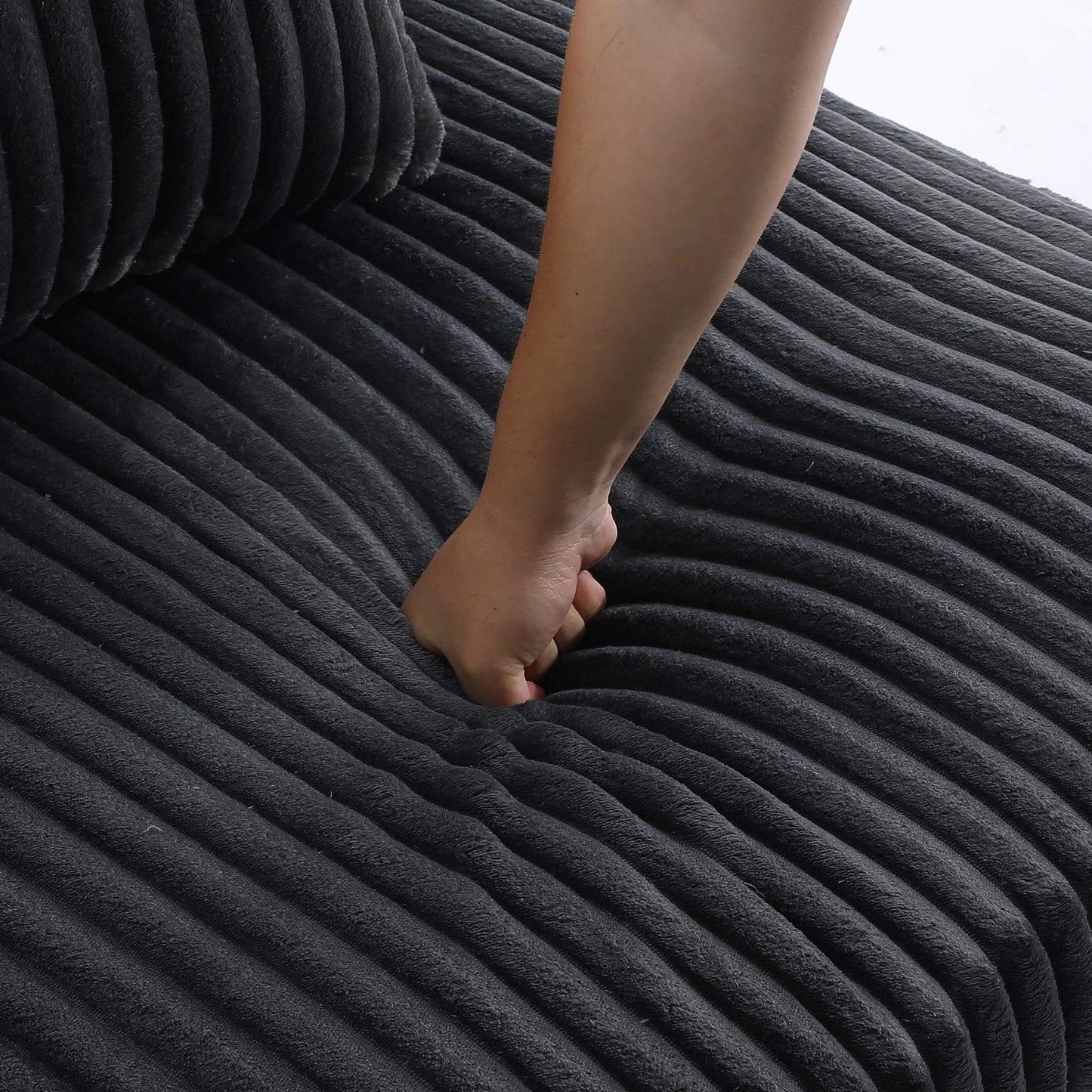 UIXE Upholstered Plush Velvet L Shaped Couch Modular Sofa