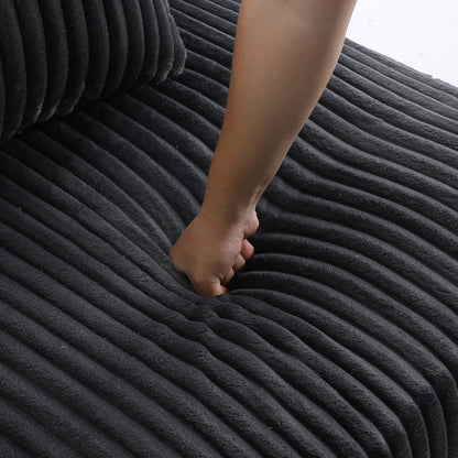 UIXE Upholstered Plush Velvet L Shaped Couch Modular Sofa