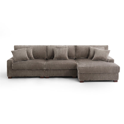 UIXE Upholstered Plush Velvet L Shaped Couch Modular Sofa