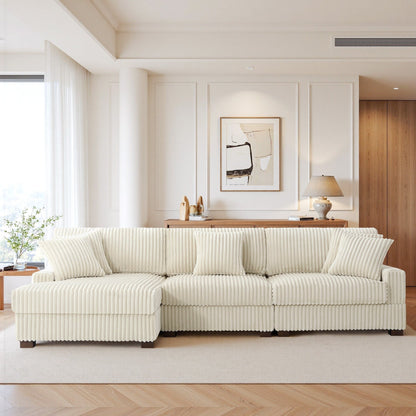 UIXE Upholstered Plush Velvet L Shaped Couch Modular Sofa