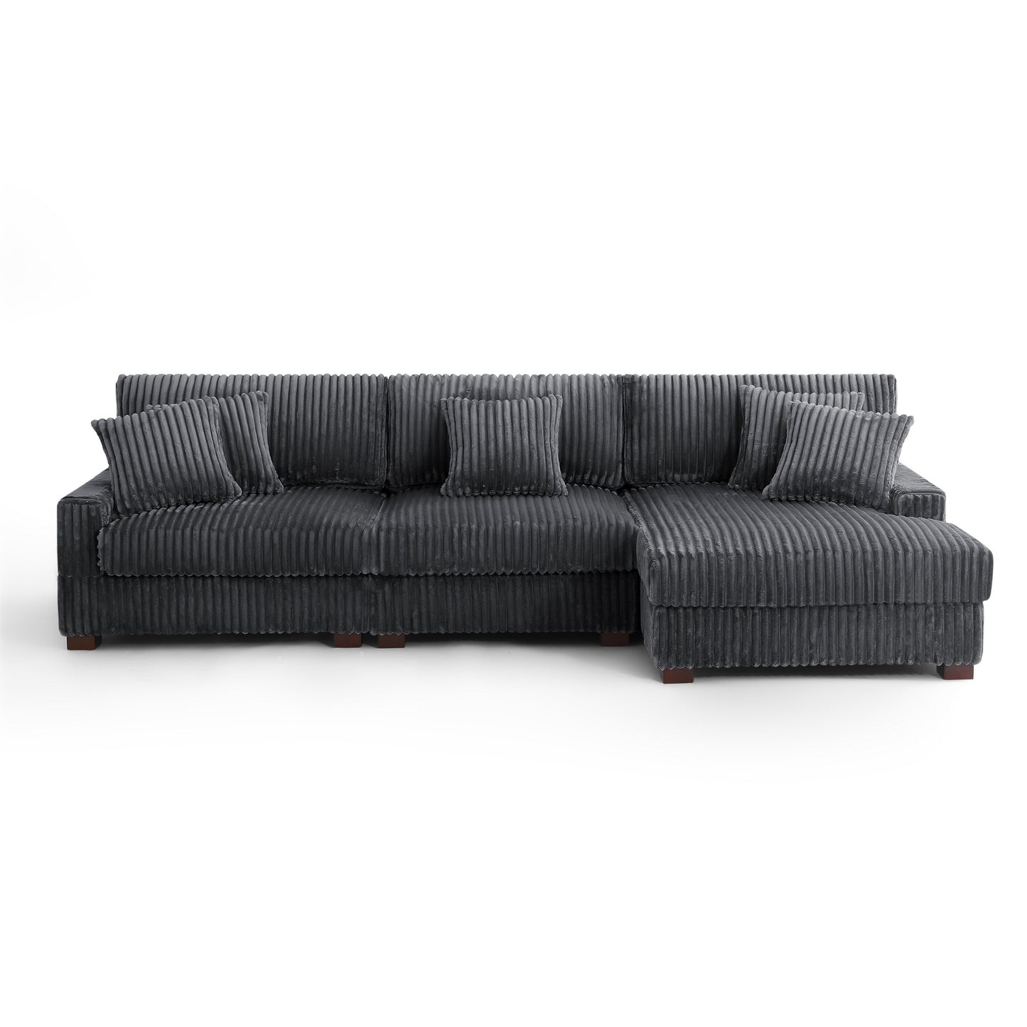 UIXE Upholstered Plush Velvet L Shaped Couch Modular Sofa