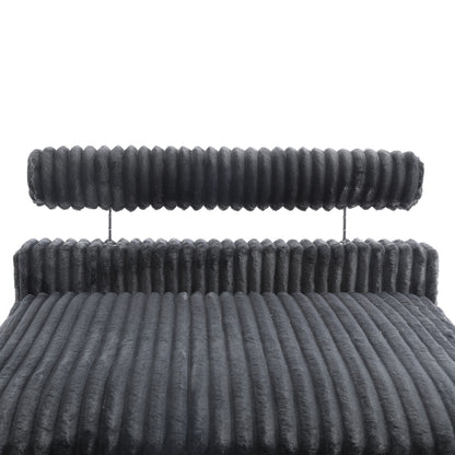 UIXE Upholstered Plush Velvet L Shaped Couch Modular Sofa