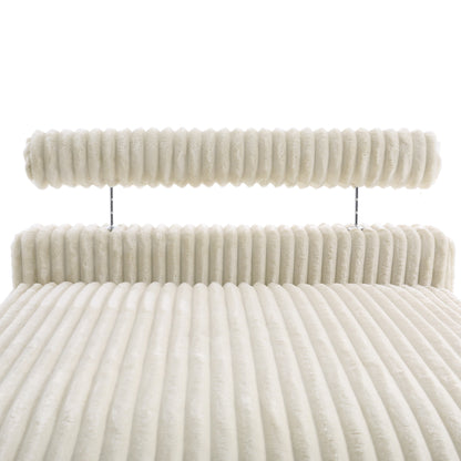 UIXE Upholstered Plush Velvet L Shaped Couch Modular Sofa