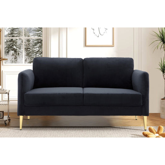US PRIDE FURNITURE 60.63 W Mid-Century Corduroy Fabric Loveseat