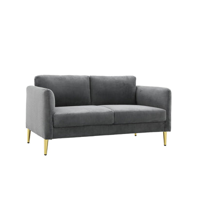 US PRIDE FURNITURE 60.63 W Mid-Century Corduroy Fabric Loveseat